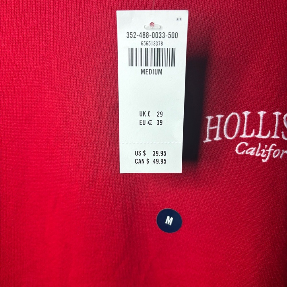 NWT Hollister Red Shop Women’s Hoodie Size Medium - Picture 8 of 8
